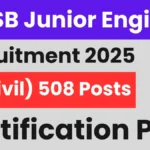 JKSSB JE Recruitment 2025: Notification Out for 508 Posts